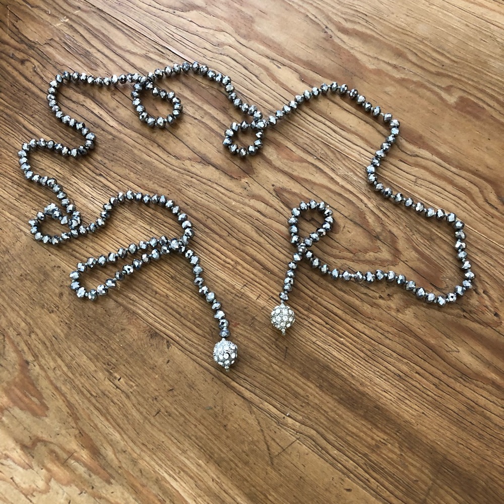 Rhinestone lariat necklace